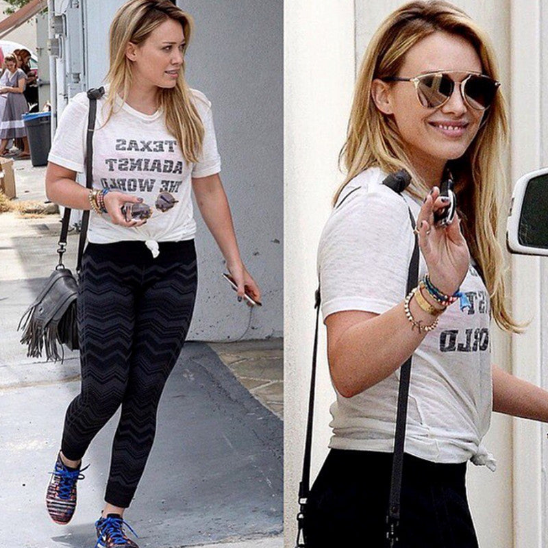 Hilary Duff in Texas Against The World Tee