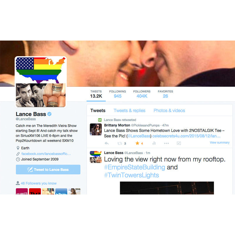 Lance Bass supporting 2NOSTALGIK
